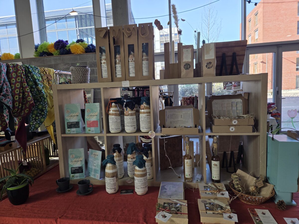 présentoir de produits locaux