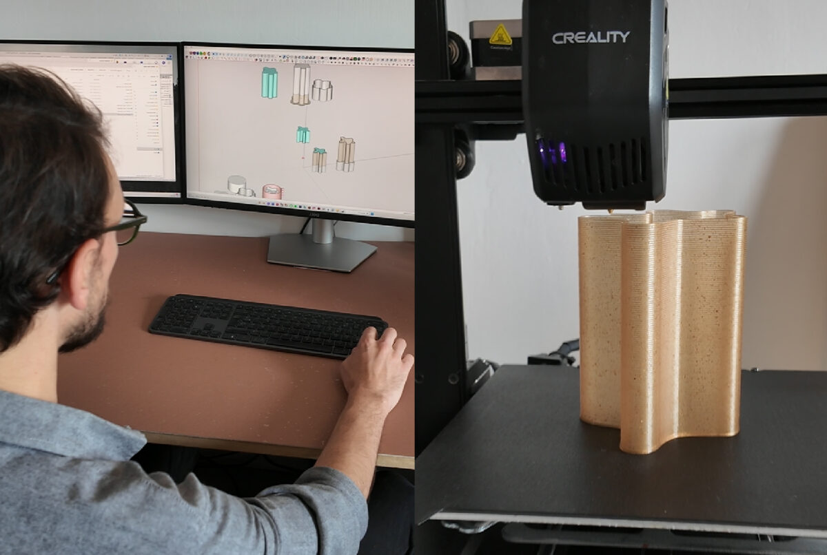 Visuel montrant une modélisation et impression 3D